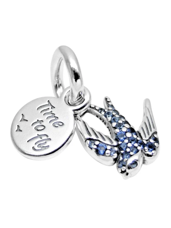 Time to Fly Swallow Charm – 925 Silver Blue Bird Pendant for Freedom Seekers - Image 3