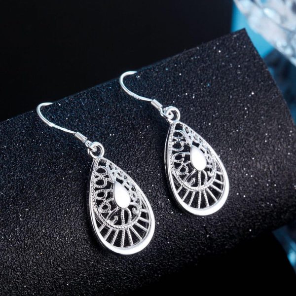 Fancy Water Droplet Earrings – S925 Sterling Silver - Elegant & Timeless Design - Image 2
