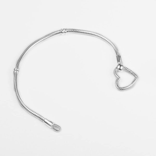 Moments Heart Closure Snake Chain Bracelet – S925 Sterling Silver Elegant Jewelry for Women - Image 3
