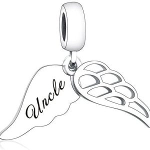 Husband Angel Wings Charm – 925 Sterling Silver Memorial Pendant