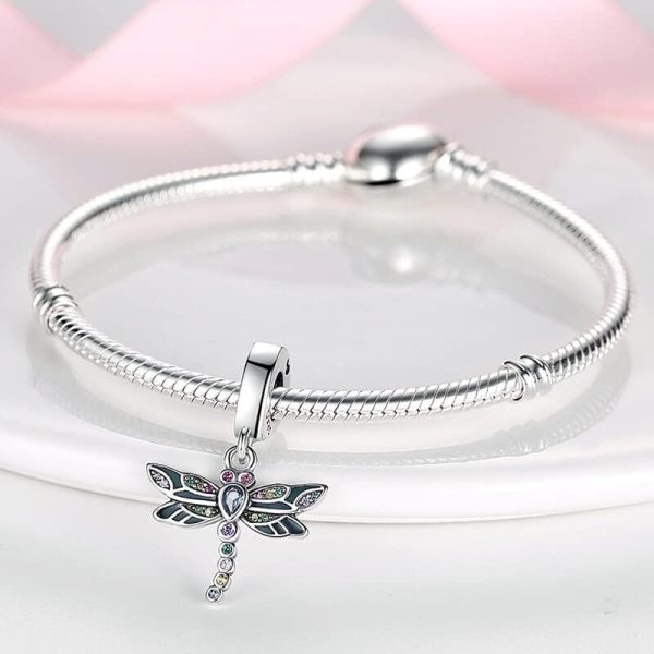 Glow-in-the-Dark Firefly Charm – Multicolored Sterling Silver Nature Pendant - Image 3