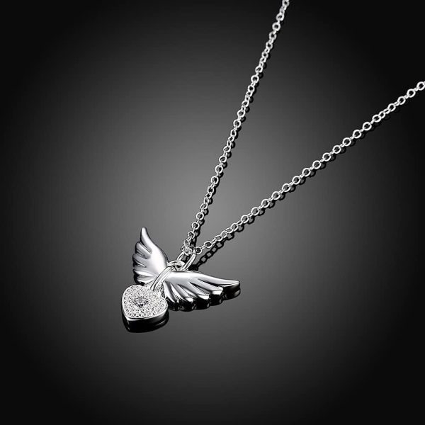Heart Wings Necklace – S925 Sterling Silver Angelic Love Pendant - Image 2