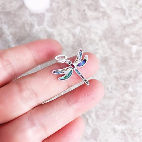 Glow-in-the-Dark Firefly Charm – Multicolored Sterling Silver Nature Pendant - Image 4