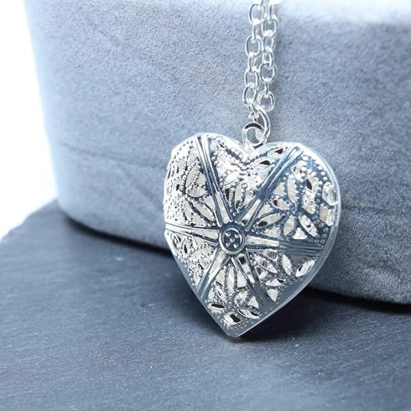 Heart Locket Necklace – S925 Sterling Silver Timeless Keepsake Pendant - Image 4