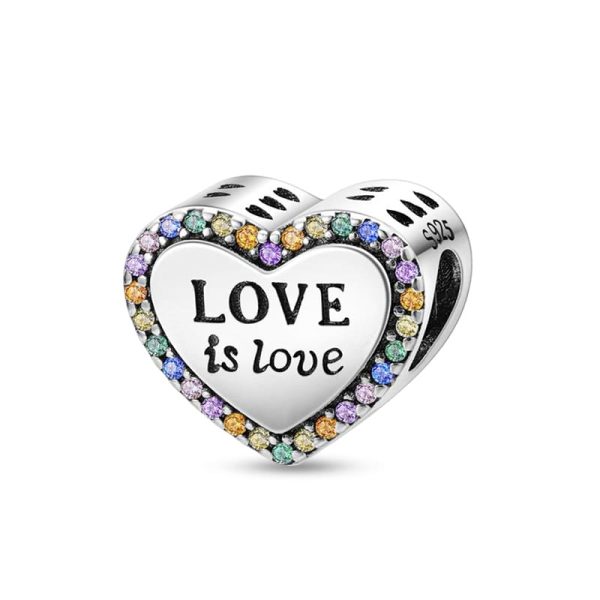 Love is Love Charm – 925 Silver Pride & Equality Symbol Pendant