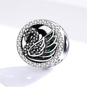 Black Swan Charm – 925 Sterling Silver Elegant Pendant