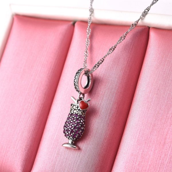 Cocktail Glass Charm – 925 Sterling Silver Elegant Drink Pendant - Image 3