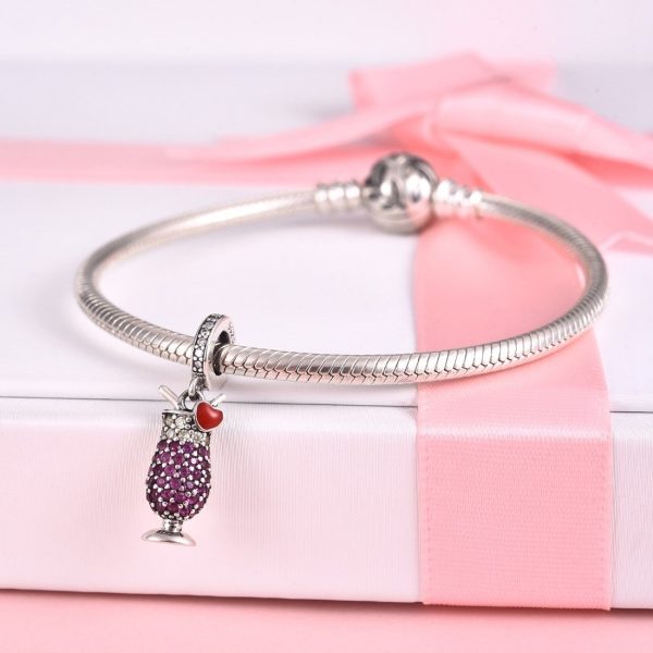 Cocktail Glass Charm – 925 Sterling Silver Elegant Drink Pendant - Image 2
