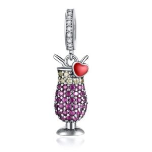 Cocktail Glass Charm – 925 Sterling Silver Elegant Drink Pendant