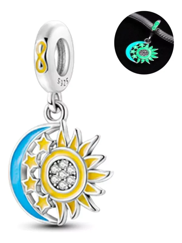 Celestial Sun & Moon Charm – Sterling Silver Cosmic Balance Pendant - Image 2