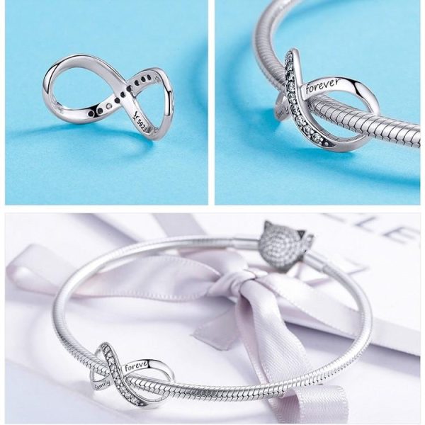 Family Forever Infinity Charm – 925 Sterling Silver Pendant - Image 3
