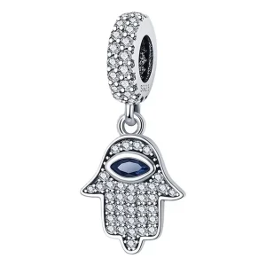 Evil Eye Protection Charm – Silver & Blue Enamel Amulet for Good Fortune