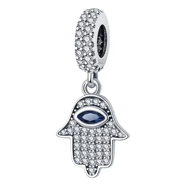 Evil Eye Protection Charm – Silver & Blue Enamel Amulet for Good Fortune