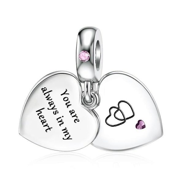 Mother, Always in My Heart Charm – 925 Sterling Silver Sentimental Pendant - Image 2