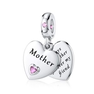 Mother, Always in My Heart Charm – 925 Sterling Silver Sentimental Pendant