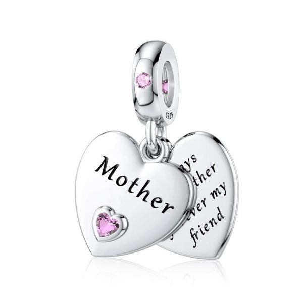 Mother, Always in My Heart Charm – 925 Sterling Silver Sentimental Pendant