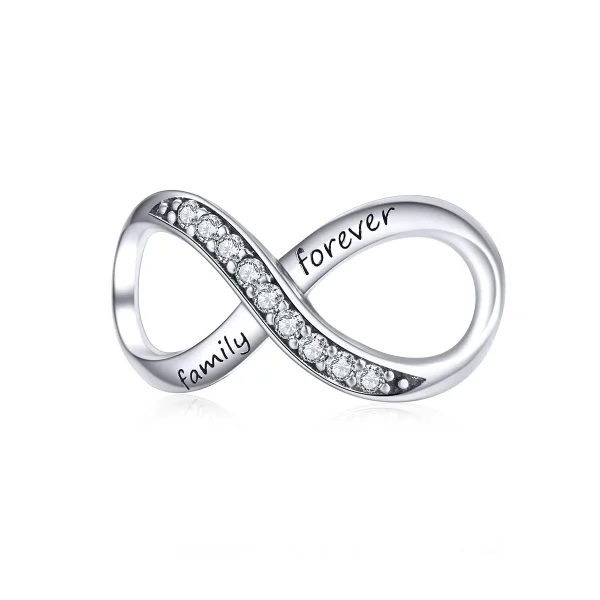 Family Forever Infinity Charm – 925 Sterling Silver Pendant