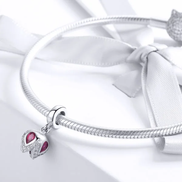 Tulip Charm – 925 Sterling Silver Floral Pendant - Image 2
