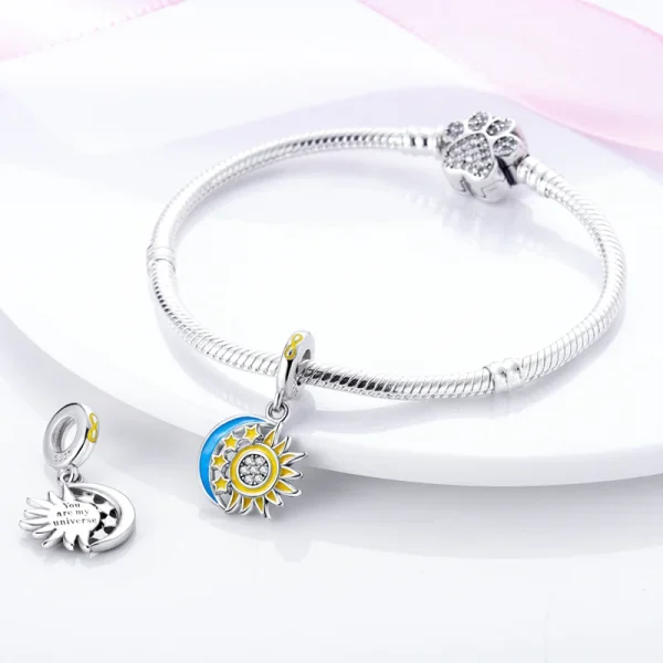 Celestial Sun & Moon Charm – Sterling Silver Cosmic Balance Pendant - Image 4