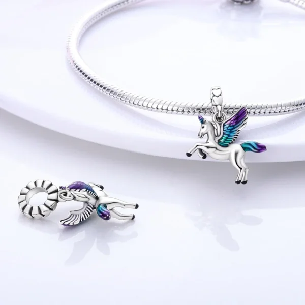 Magical Unicorn Charm – 925 Silver Fantasy Pendant for Dreamers - Image 2