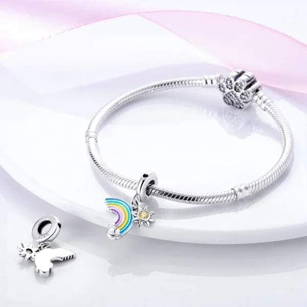 Rainbow Love Charm – Vibrant Sterling Silver LGBTQ+ Equality Pendant - Image 2