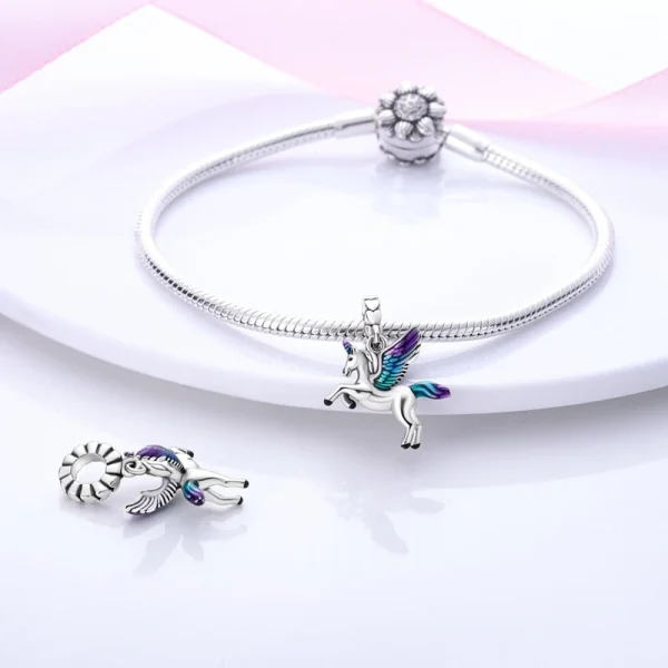 Magical Unicorn Charm – 925 Silver Fantasy Pendant for Dreamers - Image 3