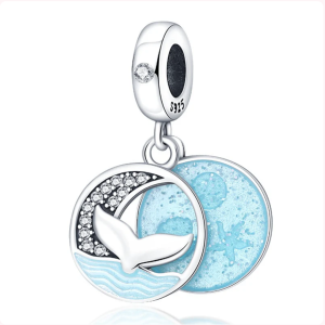 Majestic Whale Tail Charm – 925 Sterling Silver Ocean-Inspired Pendant