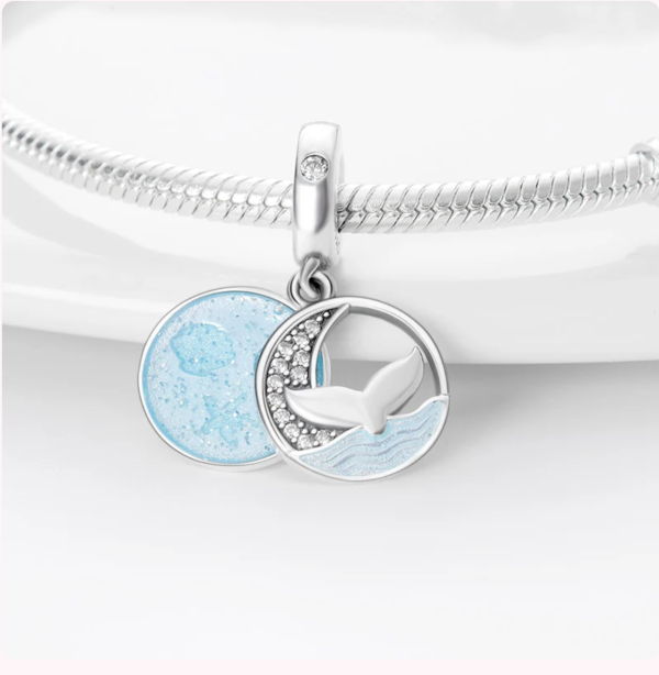 Majestic Whale Tail Charm – 925 Sterling Silver Ocean-Inspired Pendant - Image 2