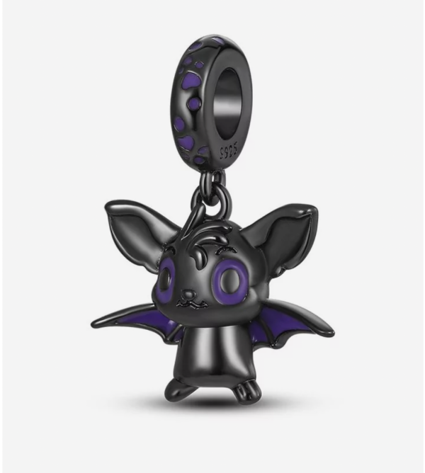 Gothic Vampire Bat Charm – Mysterious 925 Sterling Silver Halloween Pendant