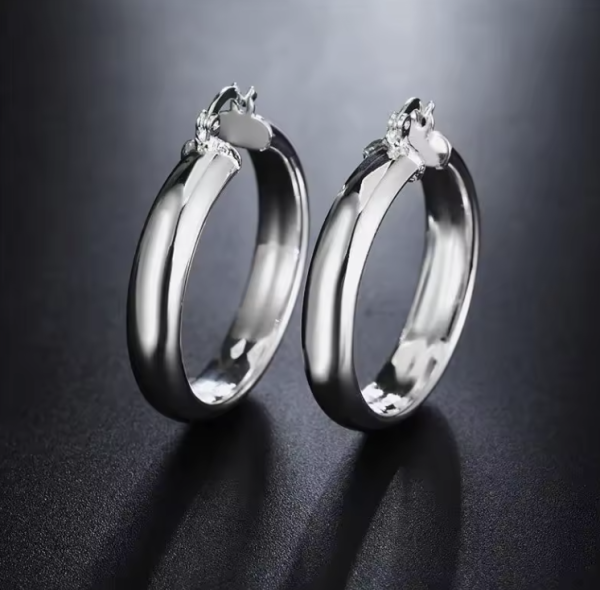 Circle Hoop Earring – 3.5cm S925 Sterling Silver Classic Elegance - Image 7