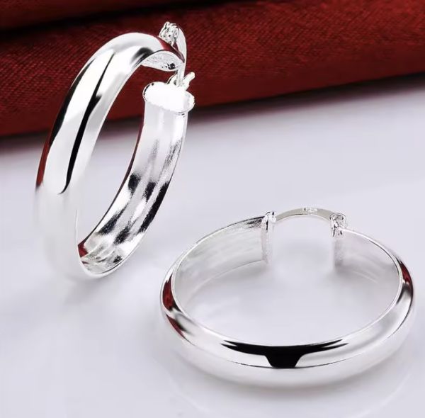 Circle Hoop Earring – 3.5cm S925 Sterling Silver Classic Elegance - Image 6