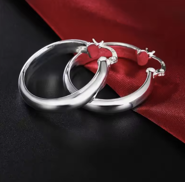 Circle Hoop Earring – 3.5cm S925 Sterling Silver Classic Elegance - Image 5