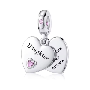Daughter, Strengthen Your Crown Charm – 925 Sterling Silver Inspirational Pendant
