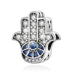 Hamsa Hand Charm – S925 Sterling Silver Spiritual Protection Pendant
