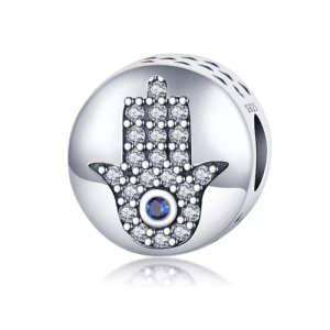 Lucky Hamsa Palm Charm – Sterling Silver Evil Eye & Hamsa Hand Amulet