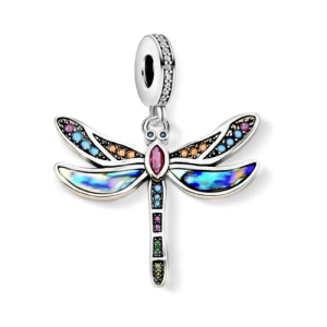 Glow-in-the-Dark Firefly Charm – Multicolored Sterling Silver Nature Pendant
