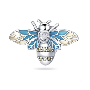 Golden Queen Bee Charm – Sterling Silver & Enamel Honeybee Pendant