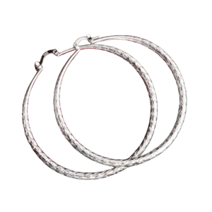 Ocean Harmony Circle Earrings 7,1cm – Sterling Silver Fish Pattern Jewelry