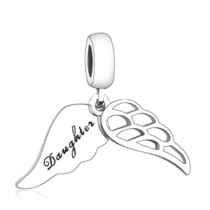Daughter Angel Wings Charm – 925 Sterling Silver Memorial Pendant