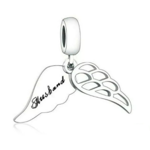 Husband Angel Wings Charm – 925 Sterling Silver Memorial Pendant