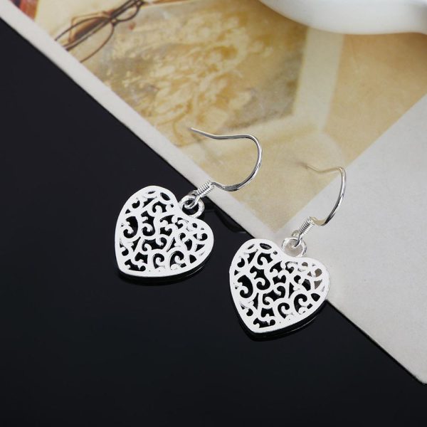 Vintage Heart Earrings – S925 Sterling Silver Elegant Love-Inspired Jewelry - Image 3