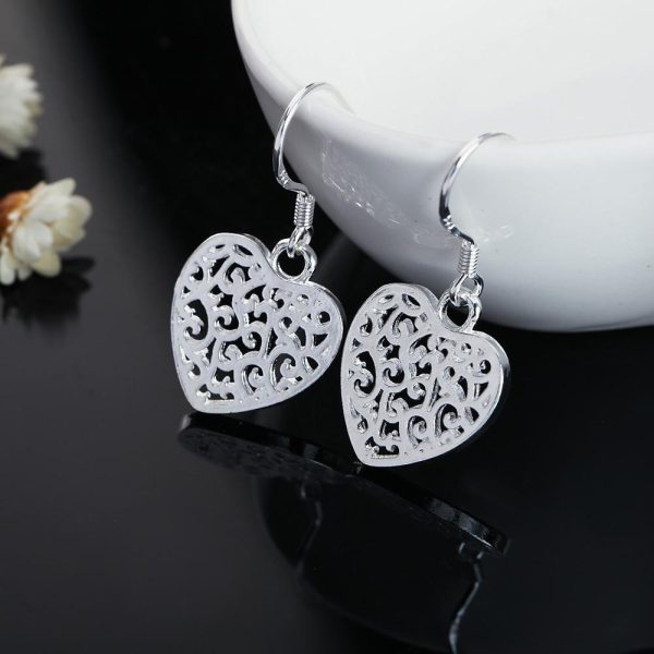 Vintage Heart Earrings – S925 Sterling Silver Elegant Love-Inspired Jewelry - Image 2