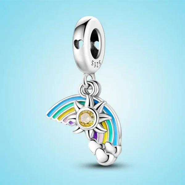 Sun and Rainbow Charm – Radiant S925 Sterling Silver Pendant for Joy & Positivity - Image 3