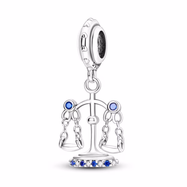 Libra Scales Zodiac Charm – 925 Sterling Silver Horoscope Pendant