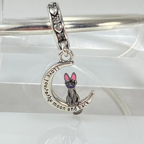 Enchanted Moon Cat Charm – 925 Silver Crescent & Cat Pendant for Magic Lovers - Image 3