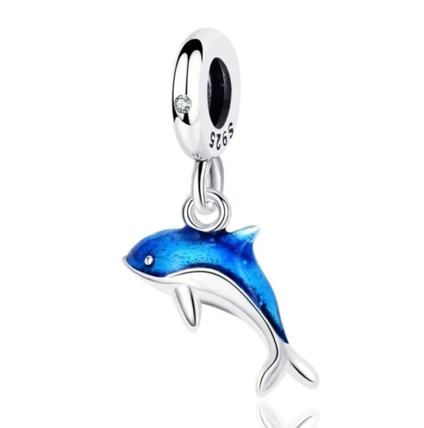 Ocean Spirit Dolphin Charm – 925 Silver Blue Dolphin Pendant for Bracelets - Image 6