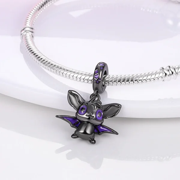Gothic Vampire Bat Charm – Mysterious 925 Sterling Silver Halloween Pendant - Image 2