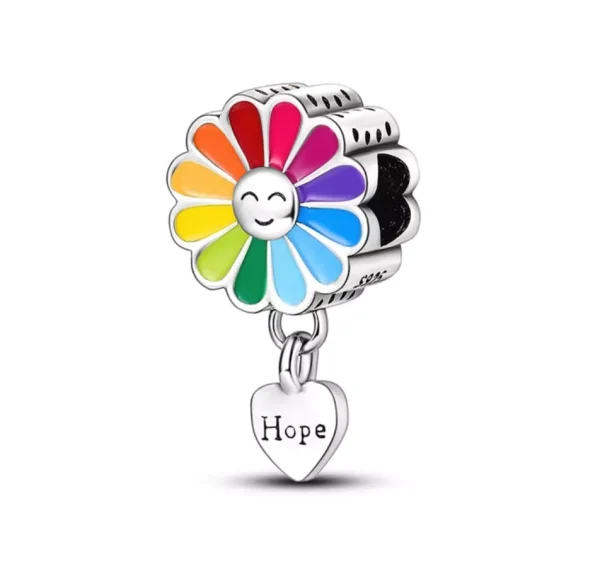 Hope Flower Charm – Sterling Silver Motivational & Inspirational Pendant