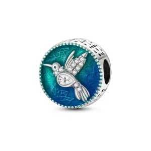 Graceful Hummingbird Charm – Sterling Silver Bird Pendant for Jewelry Lovers