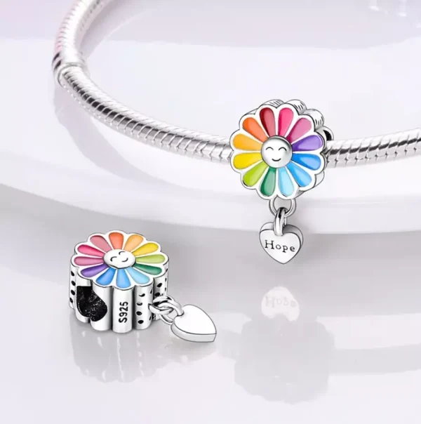 Hope Flower Charm – Sterling Silver Motivational & Inspirational Pendant - Image 2
